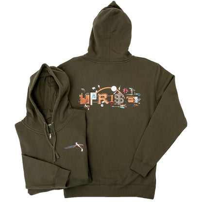 Fight Song Zip Up Hoody (Army Green)