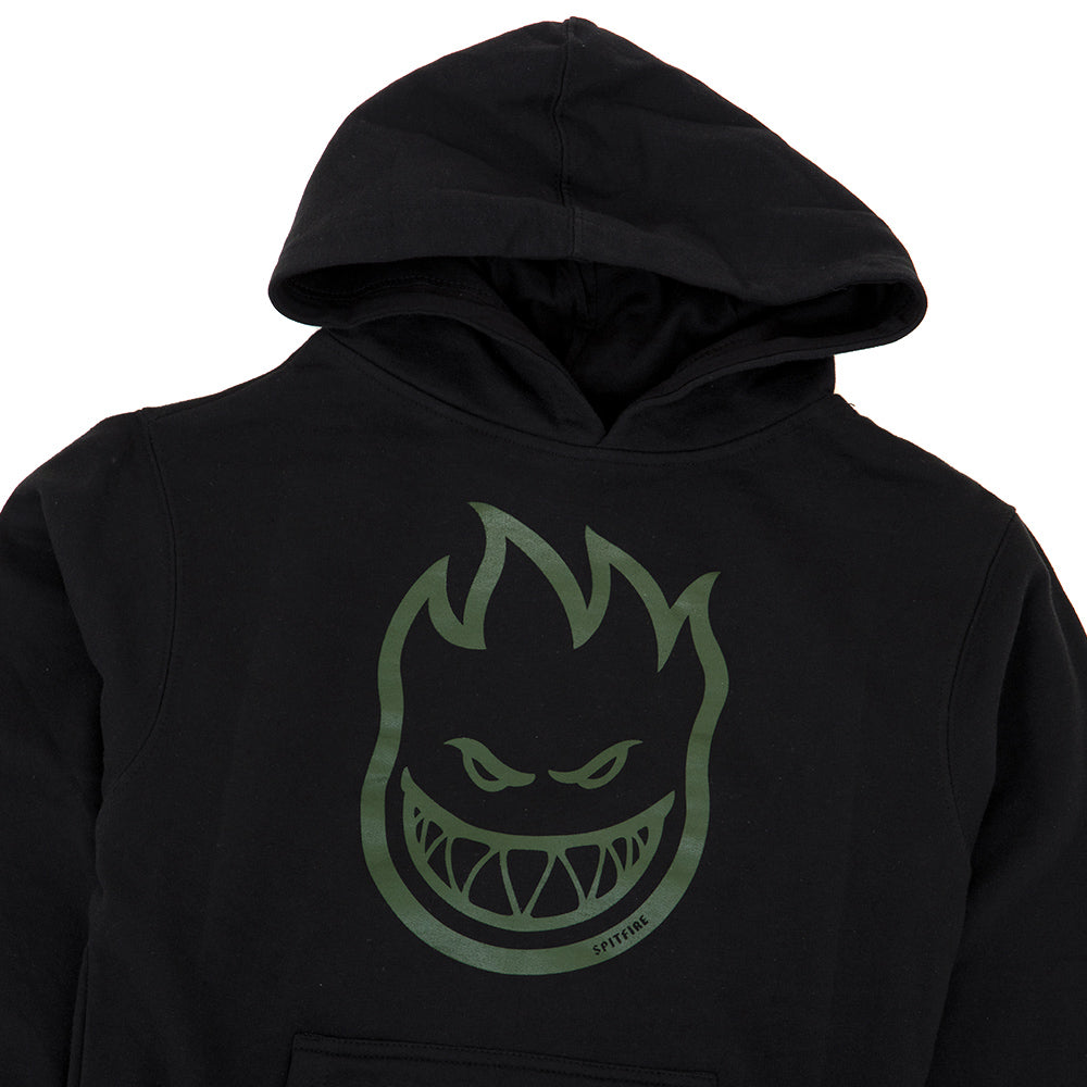 Youth Bighead Hooded Sweatshirt (Black / Olive) (S)